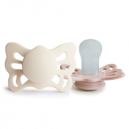 Suzete si accesorii - Set 2 suzete Ortodontice Frigg Butterfly - Cream / Blush