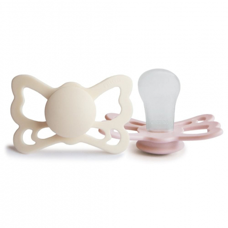 Set 2 suzete Ortodontice Frigg Butterfly - Cream / Blush [0]