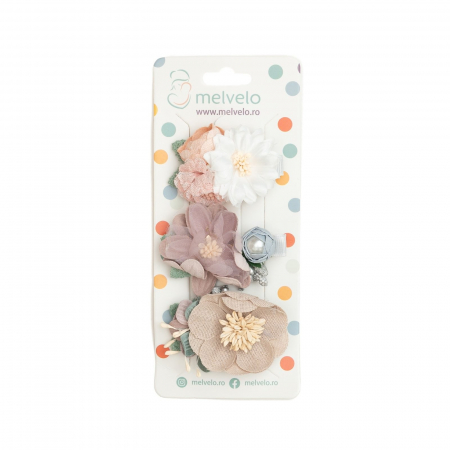 Accesorii par - Set 3 clame elegante cu flori pentru par, fetite, Melvelo - Daffodil