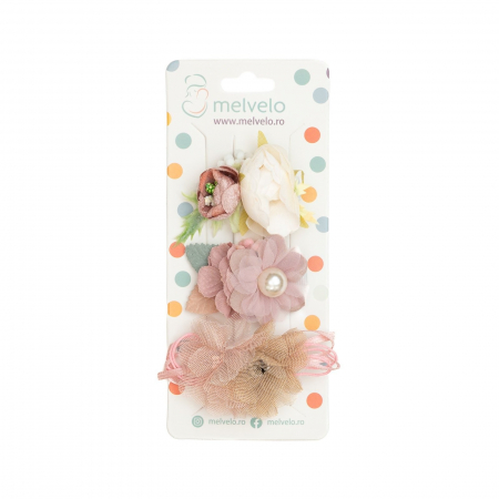 Accesorii par - Set 3 clame elegante cu flori pentru par, fetite, Melvelo - Dahlia