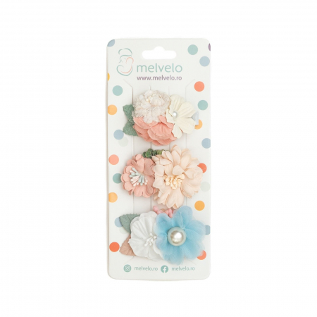 Accesorii par - Set 3 clame elegante cu flori pentru par, fetite, Melvelo - Daisy