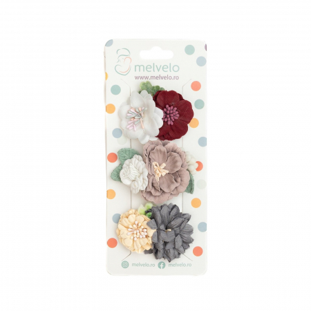 Accesorii par - Set 3 clame elegante cu flori pentru par, fetite, Melvelo - Poppy