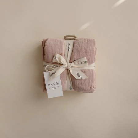 Set 3 museline pentru bebelusi din bumbac organic 60x60cm, Mushie [1]