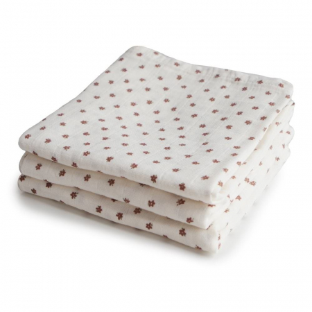 Articole textile - Set 3 museline pentru bebelusi din bumbac organic 60x60cm, Mushie - Bloom