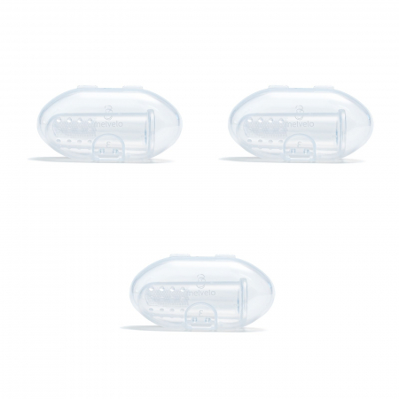Set 3 Periute de dinti si gingii, tip degetar din silicon in cutie transparenta - Melvelo [1]