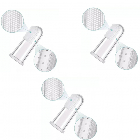 Set 3 Periute de dinti si gingii, tip degetar din silicon in cutie transparenta - Melvelo [2]
