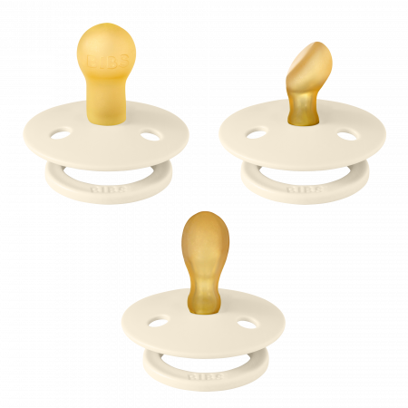 Bibs Try-It - Set 3 suzete Bibs Try-It collection Size 1 - Ivory (3 buc latex )