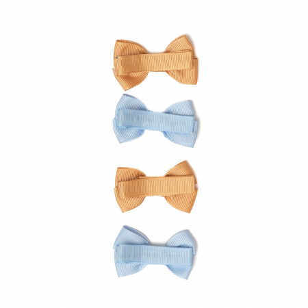 Set 4 clame cu funda pentru fetite, bicolor, Melvelo - Baby Blue / Honey Bee [2]