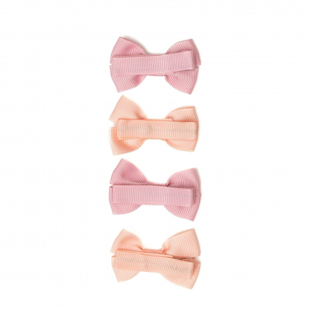 Set 4 clame cu funda pentru fetite, bicolor, Melvelo - Peach / Baby Pink [2]