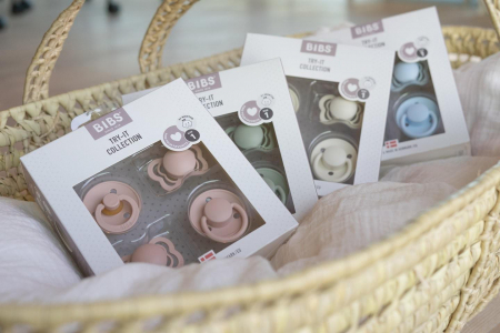 Set 4 suzete Bibs Try-It collection Size 1 - Blush (2 latex + 2 silicon) [3]