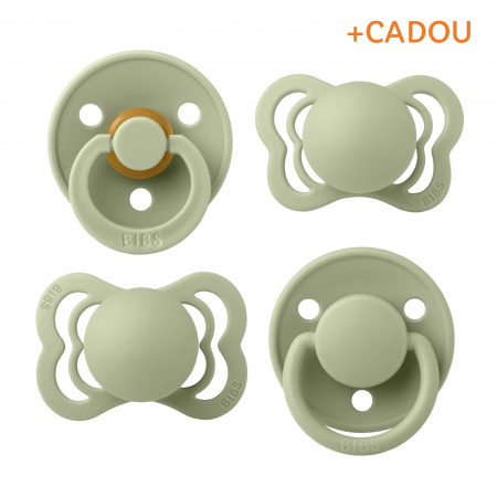 Set 4 suzete Bibs Try-It collection Size 1 - Sage (2 latex + 2 silicon) [1]