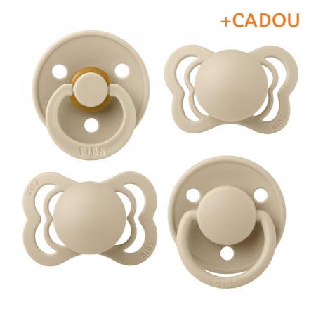 Set 4 suzete Bibs Try-It collection Size 1 - Vanilla (2 latex + 2 silicon) [1]