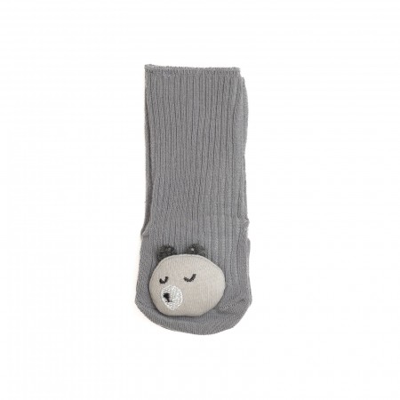 Sosete scurte crosetate, antiderapante cu animalute, bumbac, Melvelo - Baby Bear