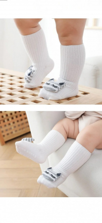 Sosete scurte crosetate, antiderapante cu animalute, bumbac, Melvelo - Baby Bear [4]