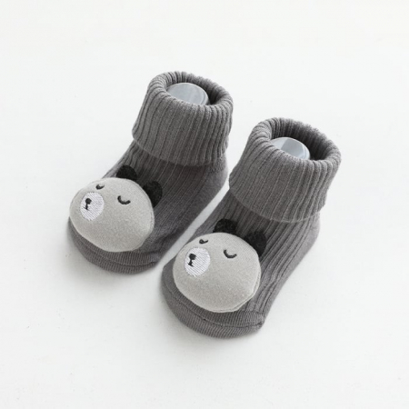 Sosete scurte crosetate, antiderapante cu animalute, bumbac, Melvelo - Baby Bear [1]