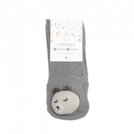 Sosete scurte crosetate, antiderapante cu animalute, bumbac, Melvelo - Baby Bear [3]