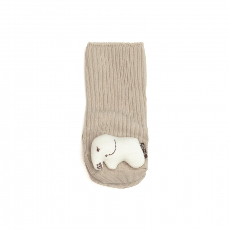 Sosete scurte crosetate, antiderapante cu animalute, bumbac, Melvelo - Elephant [2]