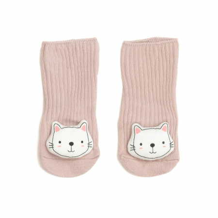 Accesorii copii - Sosete scurte crosetate, antiderapante cu animalute, bumbac, Melvelo - Kit