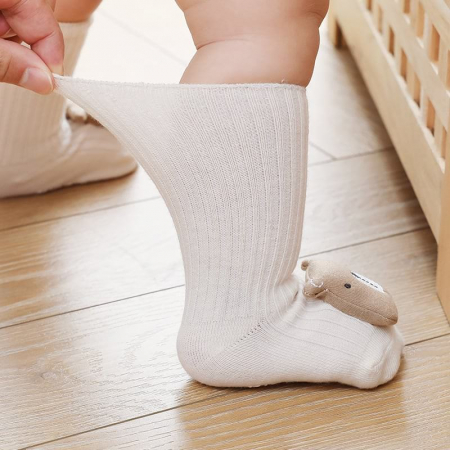 Sosete scurte crosetate, antiderapante cu animalute, bumbac, Melvelo - Kit [2]