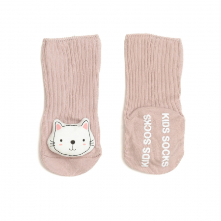 Sosete si dresuri copii - Sosete scurte crosetate, antiderapante cu animalute, bumbac, Melvelo - Kit