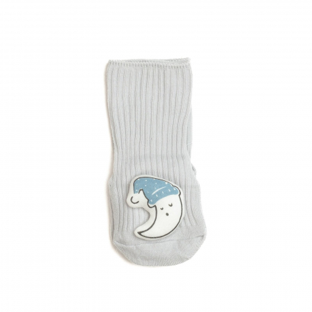 Accesorii copii - Sosete scurte crosetate, antiderapante cu animalute, bumbac, Melvelo - Moon