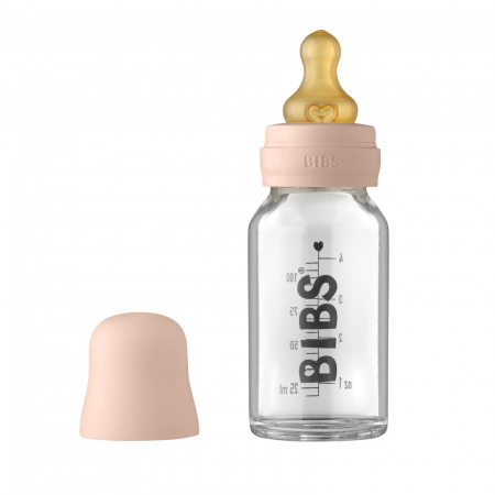 Servire masa copii - Sticla lapte anticolici cu biberon din latex - Set Complet Bibs Blush 110 ml (flux scazut)