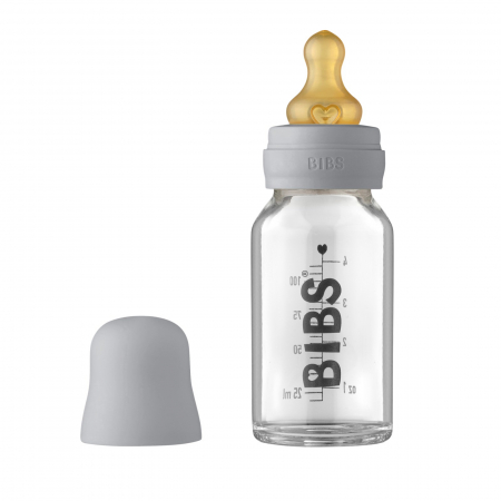 Servire masa copii - Sticla lapte anticolici cu biberon din latex - Set Complet Bibs - Cloud - 110 ml (flux scazut)