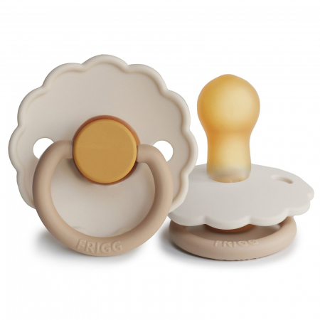 Suzete cu tetina rotunda - Suzeta Frigg Daisy - Silicon / Latex - Chamomile