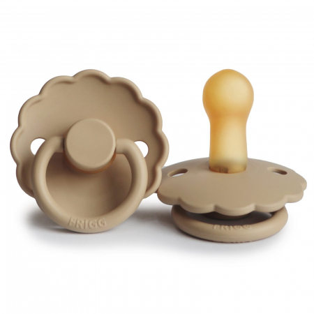 Suzete si accesorii - Suzeta Frigg Daisy, Croissant, Latex, 6-18 luni