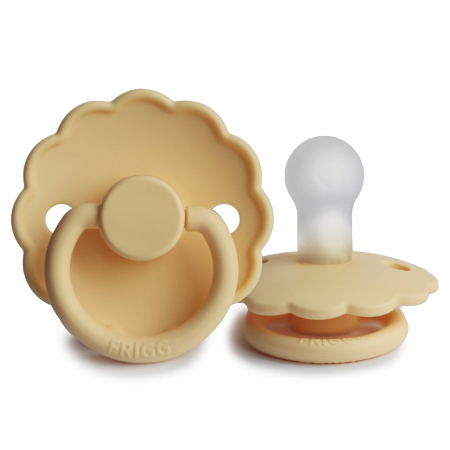 Suzete si accesorii - Suzeta Frigg Daisy, Daffodil, Silicon, 0-6 luni
