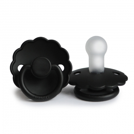 Suzete si accesorii - Suzeta Frigg Daisy - Silicon / Latex - Jet Black