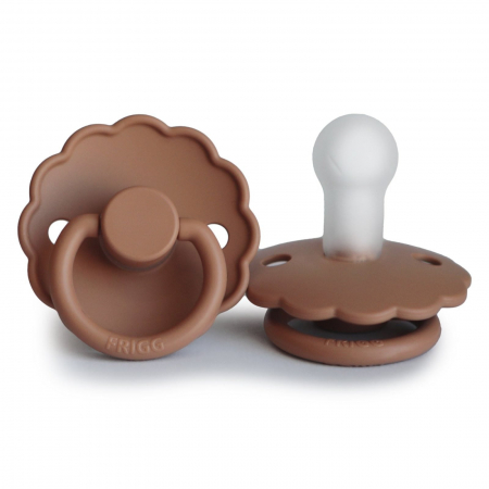 Suzete si accesorii - Suzeta Frigg Daisy - Silicon / Latex - Peach Bronze