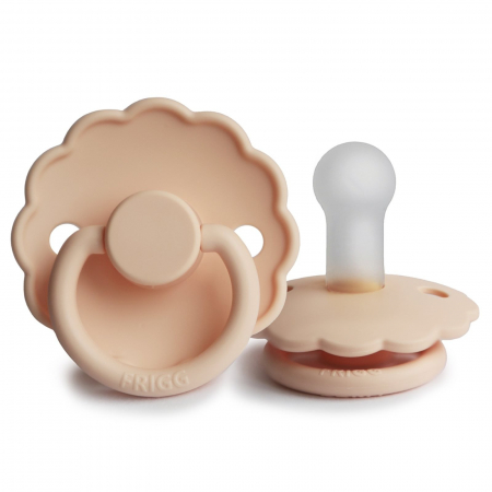 Suzete si accesorii - Suzeta Frigg Daisy - Silicon / Latex - Pink Cream