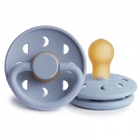 Suzete cu tetina rotunda - Suzeta Frigg Moon - Silicon / Latex - Powder Blue