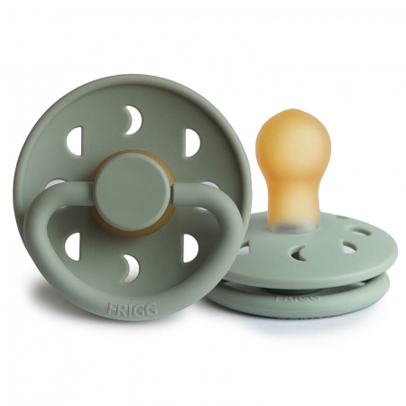 Suzete cu tetina rotunda - Suzeta Frigg Moon - Silicon / Latex - Sage