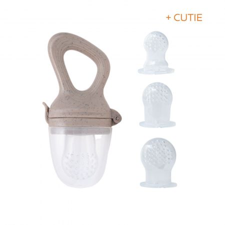 Suzete si accesorii - Suzeta fructe pentru bebelusi, tetina din silicon alimentar, + 4 luni, 3 tetine, Melvelo, Rock - Sand