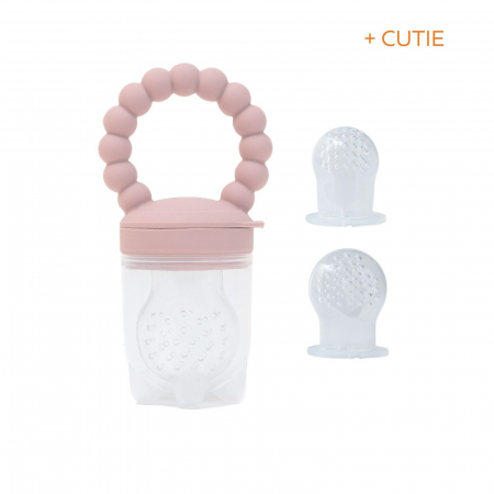 Suzete si accesorii - Suzeta fructe pentru bebelusi, tetina din silicon alimentar, + 6 luni, 2 tetine, Melvelo, Beads - Blush