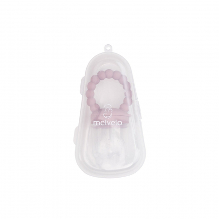 Suzeta fructe pentru bebelusi, tetina din silicon alimentar, + 6 luni, 2 tetine, Melvelo, Beads - Blush [1]
