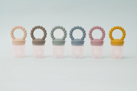 Suzeta fructe pentru bebelusi, tetina din silicon alimentar, + 6 luni, 2 tetine, Melvelo, Beads - Blush [2]