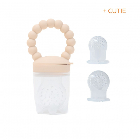 Suzete Fructe - Suzeta fructe pentru bebelusi, tetina din silicon alimentar, + 6 luni, 2 tetine, Melvelo, Beads - Cream