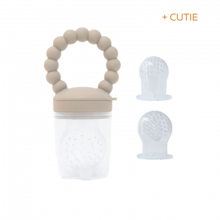 Suzete si accesorii - Suzeta fructe pentru bebelusi, tetina din silicon alimentar, + 6 luni, 2 tetine, Melvelo, Beads - Olive