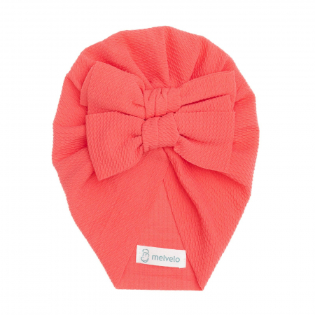 Turbane bebe - Turban  bebelusi cu doua funde, bumbac, Melvelo, Rice - Papaya
