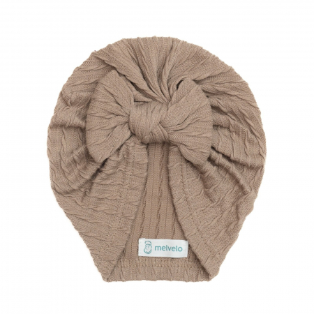 Turbane bebe - Turban bebelusi cu funda, bumbac, Knitwear - Croissant