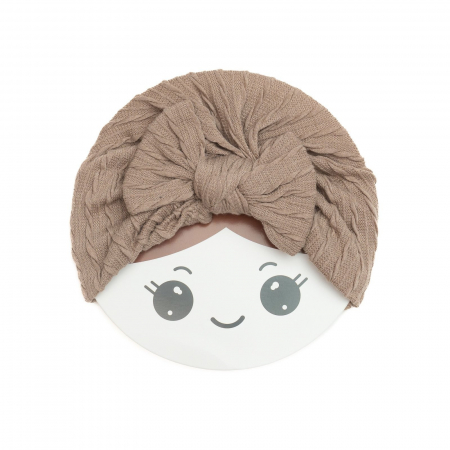 Turban bebelusi cu funda, bumbac, Knitwear - Croissant [1]