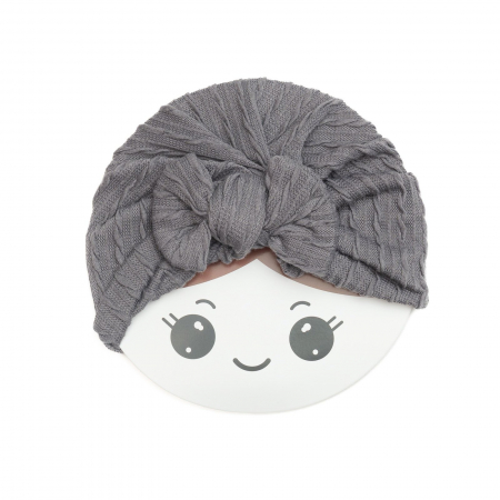 Turban bebelusi cu funda, bumbac, Knitwear - Iron [1]