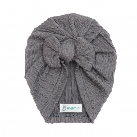 Accesorii copii - Turban bebelusi cu funda, bumbac, Knitwear - Iron