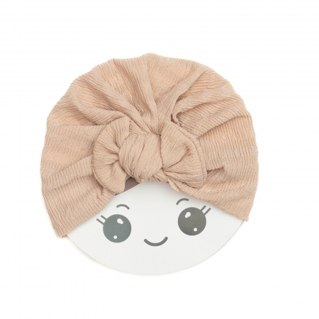 Turban bebelusi cu funda, bumbac, Melvelo, Dusk - Caramel [1]