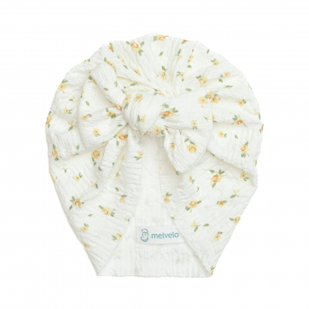 Turbane bebe - Turban bebelusi cu funda, bumbac, Melvelo, Dusk - Daisy