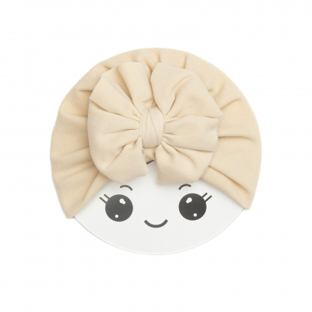 Turban bebelusi cu funda, casmir, Melvelo Cashmere - Cream [1]