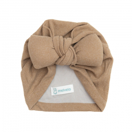 Turban bebelusi cu funda, casmir, Melvelo, Soft - Dark Oak